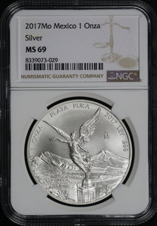 Obverse of this 2017 Mo-Mexico Silver Libertad Onza NGC MS-69
