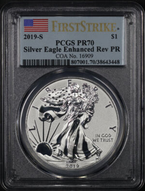 Obverse of this 2019-S Silver Eagle Silver Eagle Enhanced Reverse Proof PCGS PR-70 First Strike