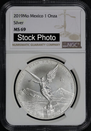 Obverse of this 2019 Mo Mexico Silver Libertad Onza NGC MS-69