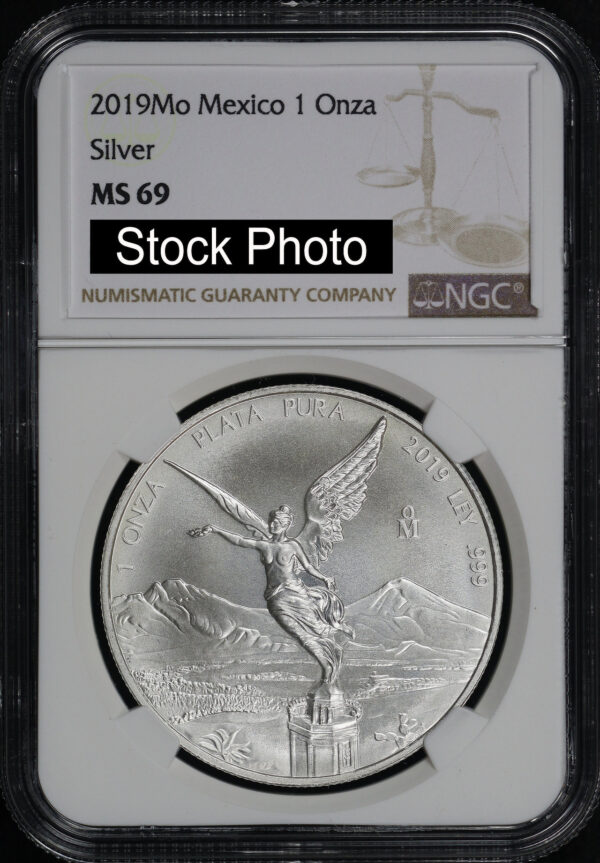 Obverse of this 2019 Mo Mexico Silver Libertad Onza NGC MS-69