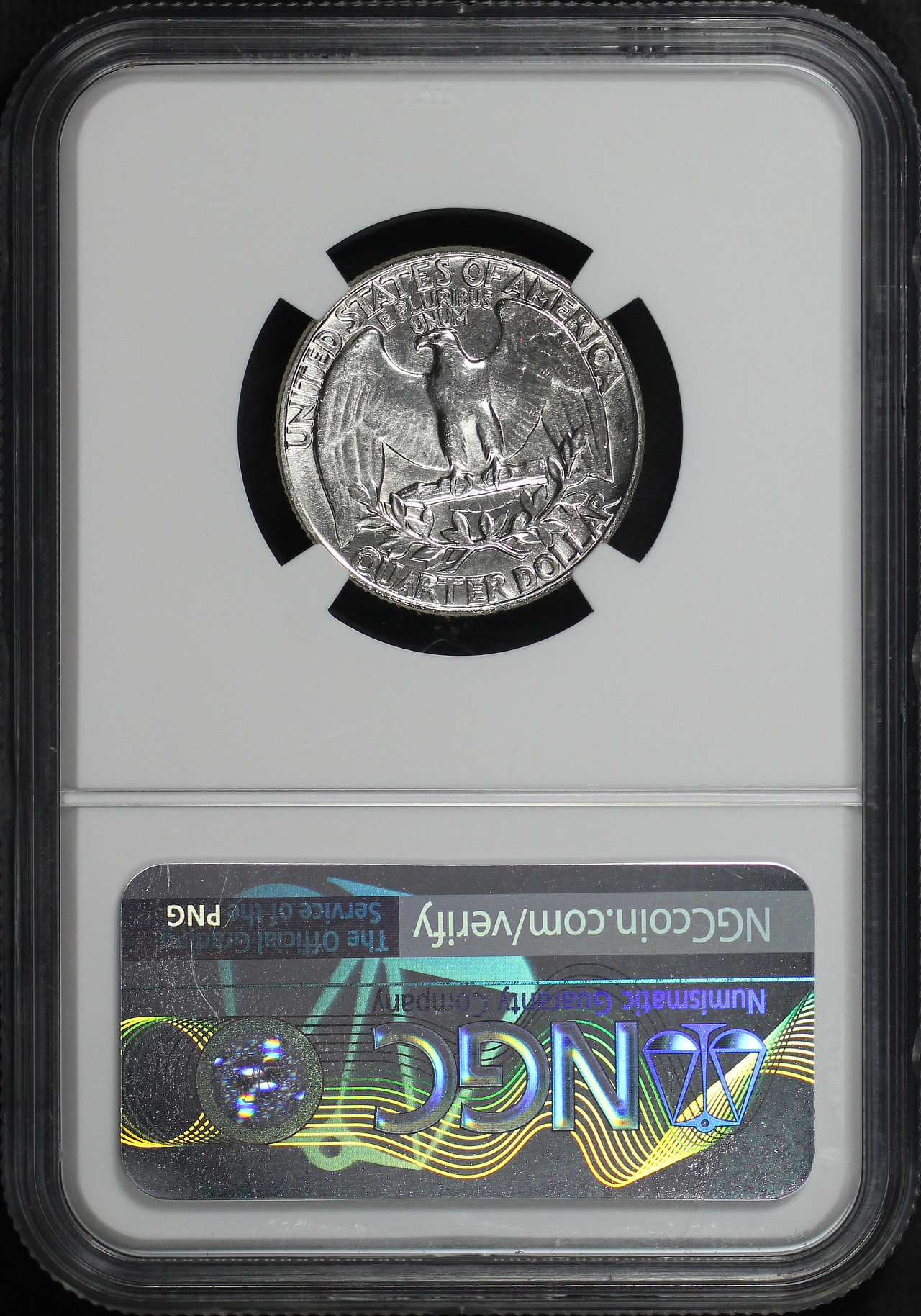 Reverse of this 1958 Washington Quarter Type B Reverse NGC MS-65