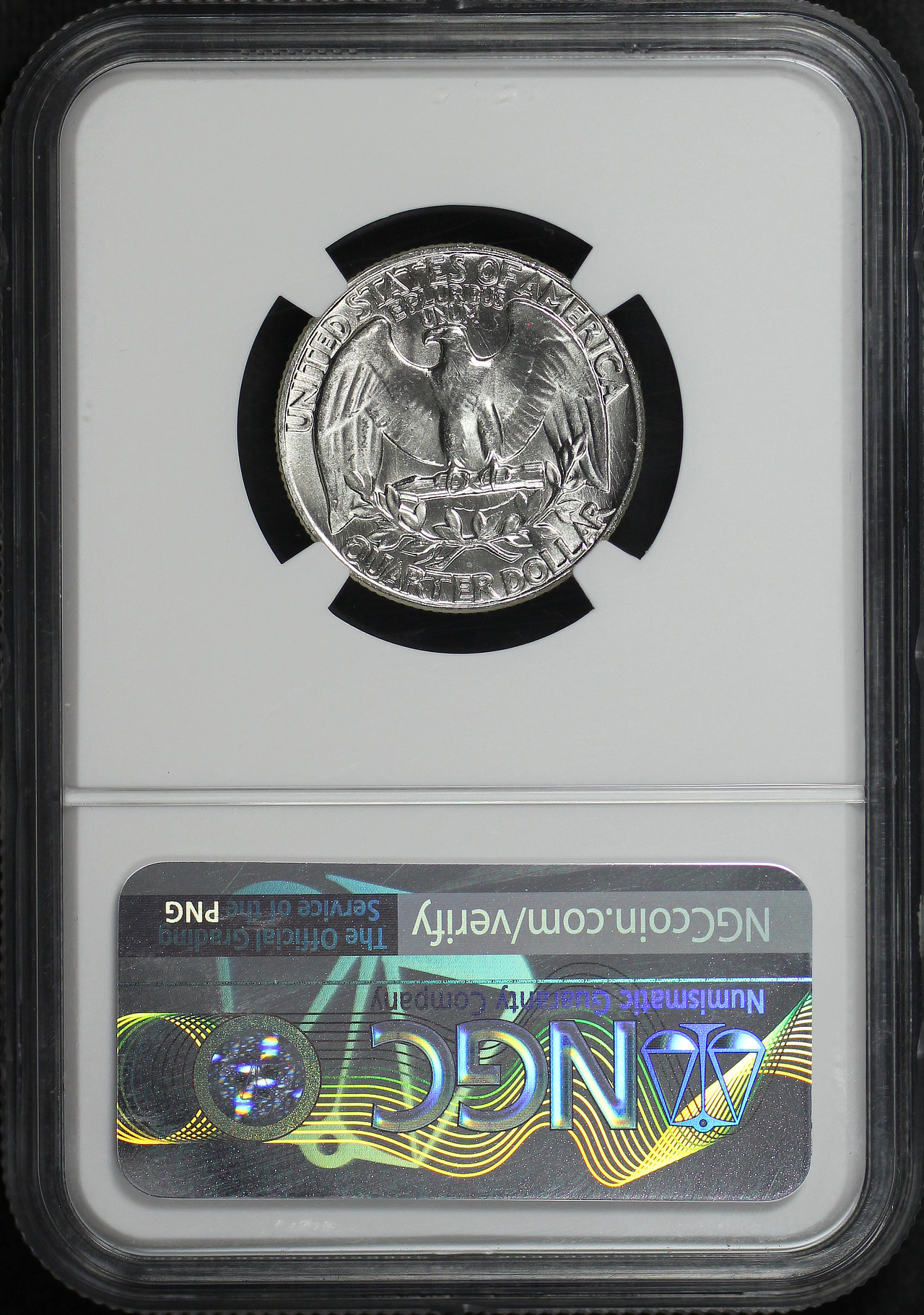 Reverse of this 1958 Washington Quarter Type B Reverse NGC MS-65