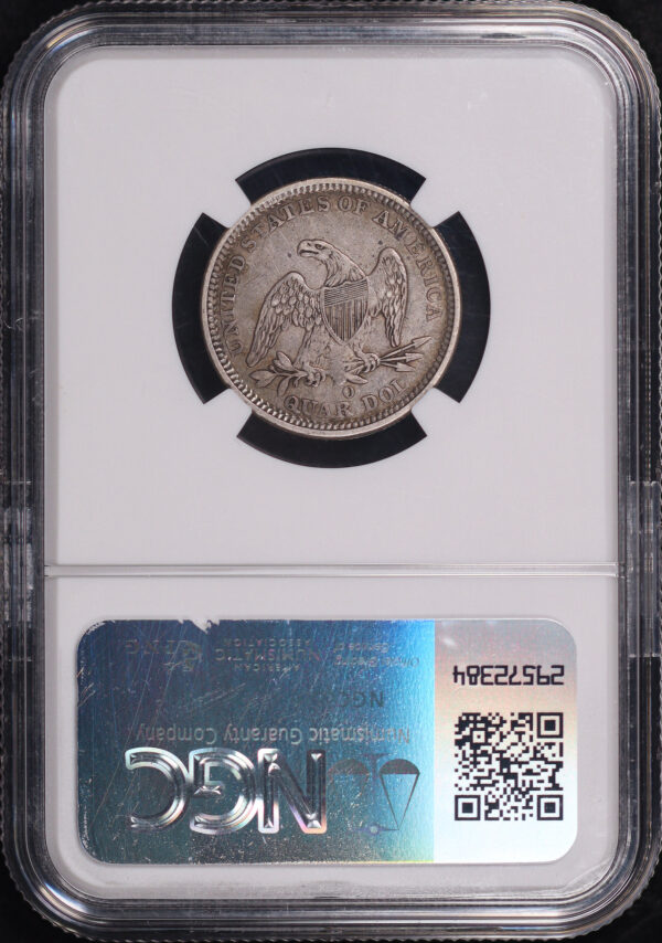 Reverse of this 1840 Large O Liberty Seated Quarter with Drapery FS-501 NGC XF-40