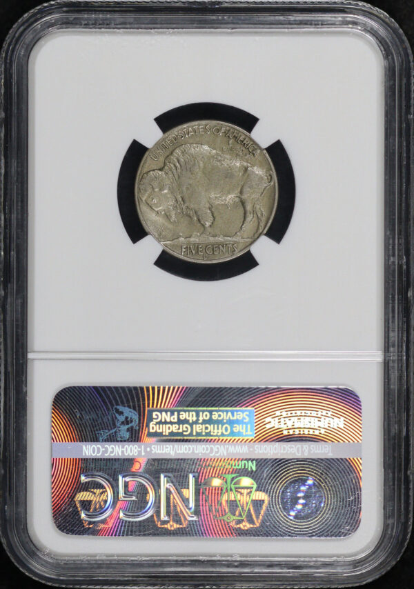 Reverse of this 1937-D 3 Legs Buffalo Nickel NGC AU-53 CAC