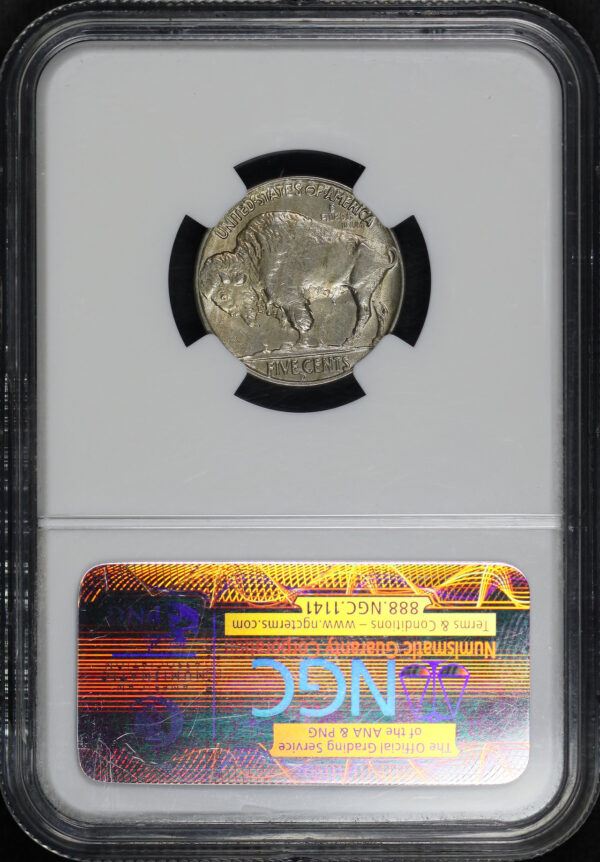 Reverse of this 1937-D Buffalo Nickel 3 Legs NGC MS-61