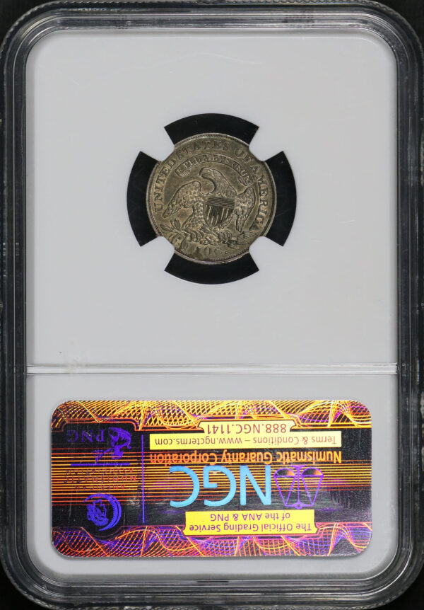 Reverse of this 1836 Capped Bust Dime JR-2 NGC AU-53
