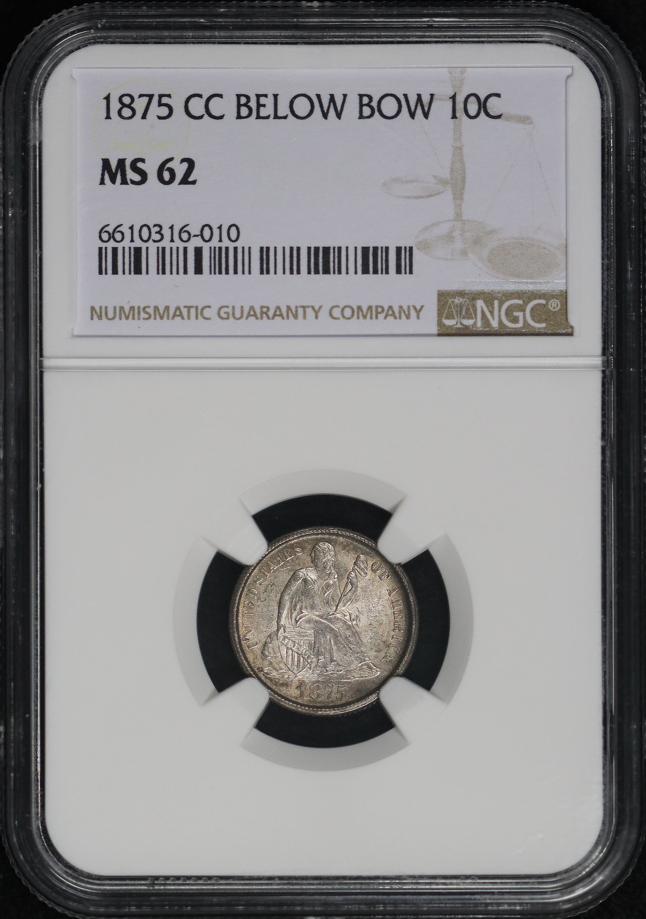 Cc Liberty Seated Dime Below Bow Ngc Ms Northern Nevada Coin