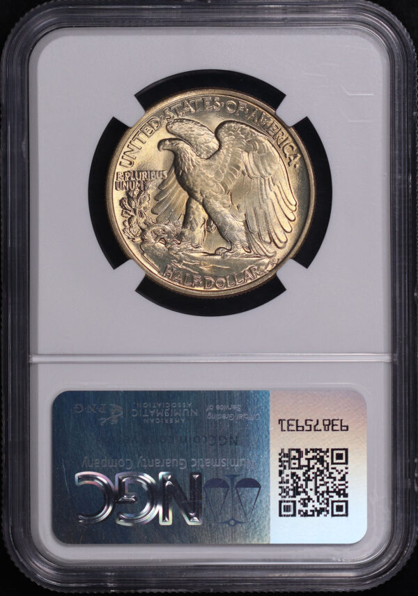 Reverse of this 1946 Doubled Die Reverse Walking Liberty Half Dollar FS-801 NGC MS-66