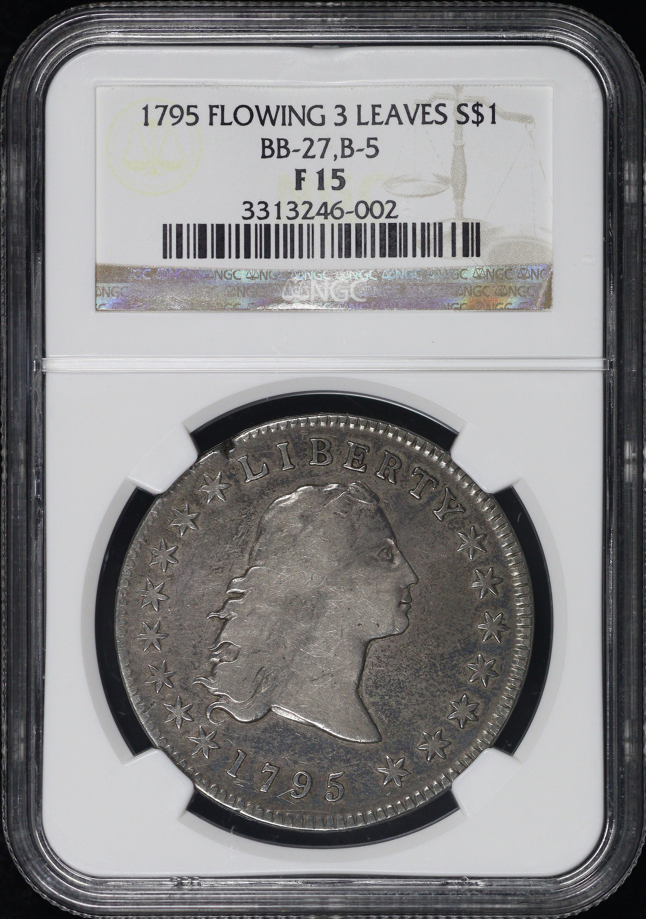 1795 3 Leaves Flowing Hair Dollar BB-27, B-5 NGC F-15 | Northern Nevada ...