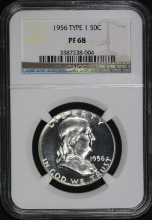 Obverse of this 1956 Franklin Half Dollar Type 1 NGC PF-68