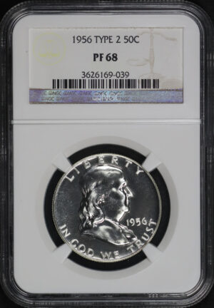 Obverse of this 1956 Type 2 Franklin Half Dollar NGC PF-68