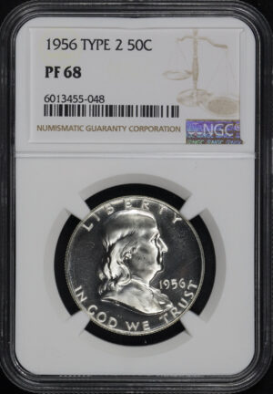 Obverse of this 1956 Type 2 Franklin Half Dollar NGC PF-68