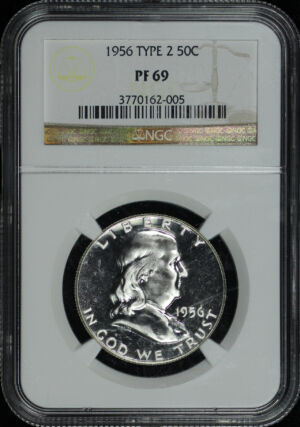 Obverse of this 1956 Franklin Half Dollar Type 2 NGC PF-69