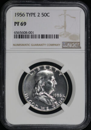 Obverse of this 1956 Franklin Half Dollar Type 2 NGC PF-69