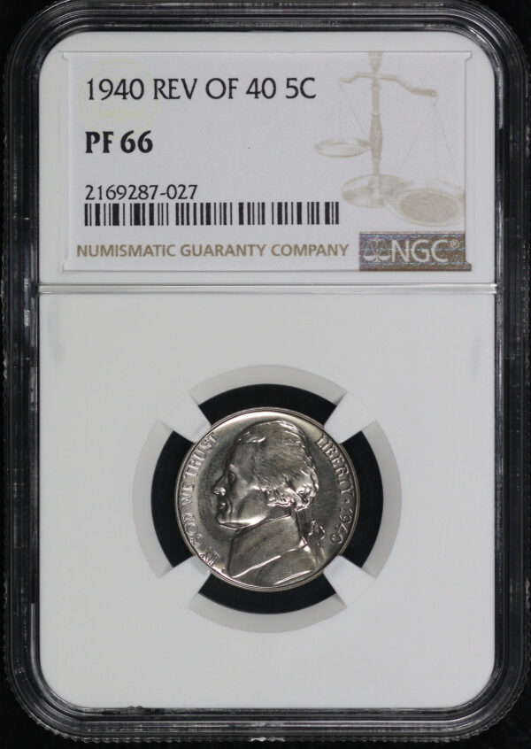 Obverse of this 1940 Reverse Of 40 Jefferson Nickel NGC PF-66