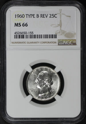 Obverse of this 1960 Washington Quarter Type B Reverse NGC MS-66