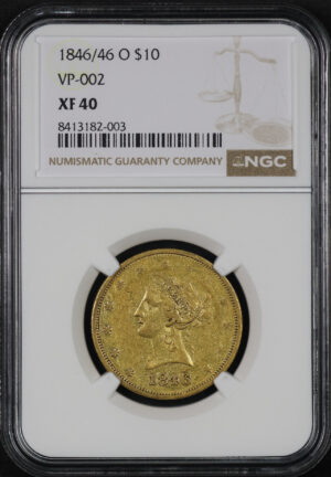 Obverse of this 1846/46-O Liberty Head $10 VP-002 NGC XF-40