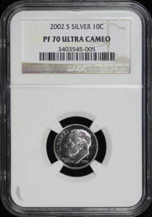 Obverse of this 2002-S Roosevelt Dime Silver NGC PF-70 Ultra Cameo