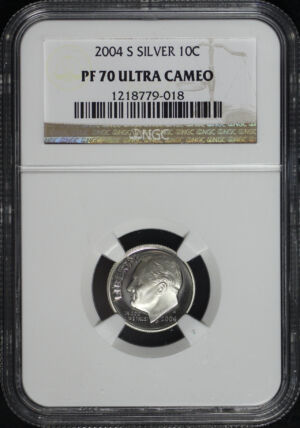 Obverse of this 2004-S Roosevelt Dime Silver NGC PF-70 Ultra Cameo