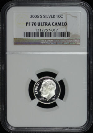 Obverse of this 2006-S Roosevelt Dime Silver NGC PF-70 Ultra Cameo