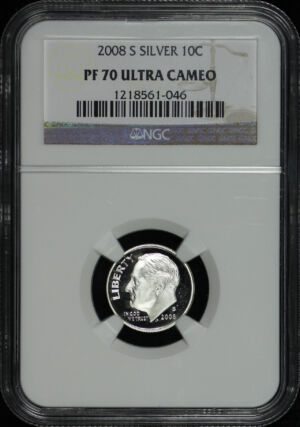 Obverse of this 2008-S Roosevelt Dime Silver NGC PF-70 Ultra Cameo