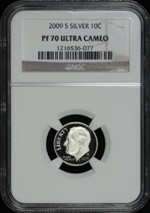 Obverse of this 2009-S Roosevelt Dime Silver NGC PF-70 Ultra Cameo