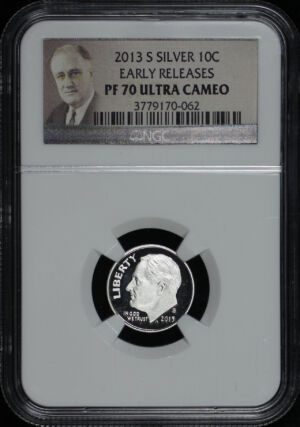 Obverse of this 2013-S Roosevelt Dime Silver NGC PF-70 Ultra Cameo Early Release