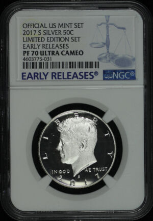 Obverse of this 2017-S Silver Kennedy Half Dollar NGC PF-70 Ultra Cameo Early Release Limited Edition Set