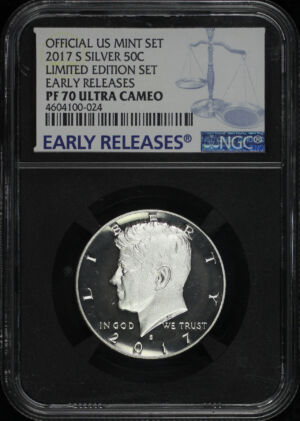Obverse of this 2017-S Silver Kennedy Half Dollar NGC PF-70 Ultra Cameo Early Release Limited Edition Set