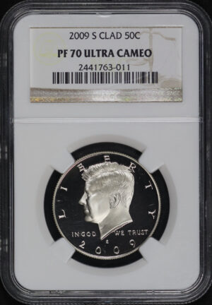 Obverse of this 2009-S Clad Kennedy Half Dollar NGC PF-70 Ultra Cameo