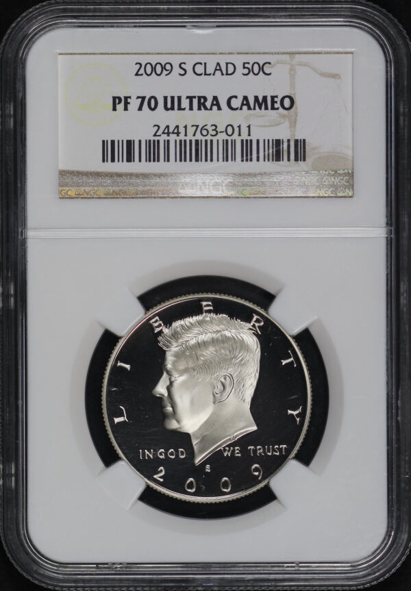Obverse of this 2009-S Clad Kennedy Half Dollar NGC PF-70 Ultra Cameo