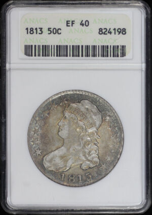 Obverse of this 1813 Capped Bust Half Dollar ANACS XF-40