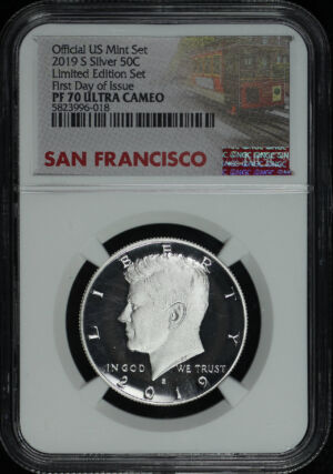 Obverse of this 2019-S Silver Kennedy Half Dollar NGC PF-70 Ultra Cameo FDOI Limited Edition Set 