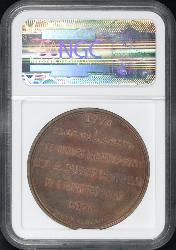 Reverse of this 1876 PA HK-83 U.S. Centennial Exposition Art Gallery Building So-Called Dollar NGC MS-63 RB