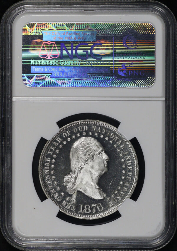 Reverse of this 1876 PA Hk-113 Battle of Trenton, NJ So-Called Dollar NGC MS-65 PL Lovett’s Battles of 1776