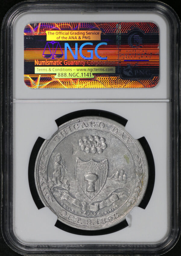 Reverse of this 1893 IL HK-168 Chicago World’s Columbian Exposition So-Called Dollar NGC XF-45