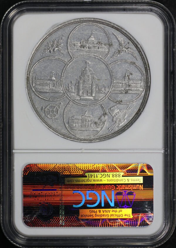 Reverse of this 1894 CA HK-254 View of Expo. California Midwinter Exposition So-Called Dollar NGC AU-55