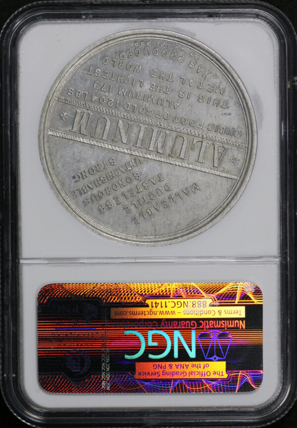 Reverse of this 1894 CA HK-258 California Midwinter Exposition Aluminum So-Called Dollar NGC MS-61