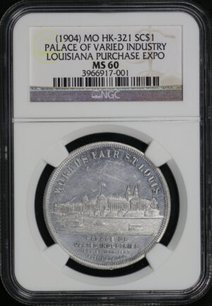 Obverse of this (1904) MO HK-321  Palace of Varied Industry Louisiana Purchase Exposition So-Called Dollar NGC MS-60