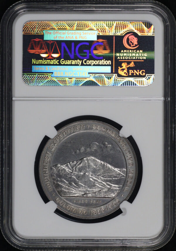 Reverse of this 1906 CO Hk-335 Pikes Peak So-Called Dollar NGC PF-62 SouthWest Expedition 