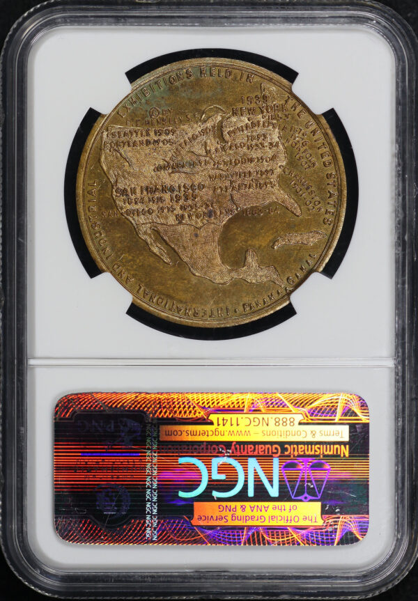 Reverse of this 1939 CA HK-478 U.S. Map Golden Gate Exposition So-Called Dollar NGC MS-64 Jeff Shelvin Collection