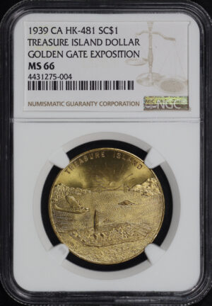 Obverse of this 1939 CA HK-481 Treasure Island Golden Gate Exposition So-Called Dollar NGC MS-66