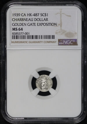 Obverse of this 1939 CA HK-487 Charbneau Golden Gate Exposition So-Called Dollar NGC MS-64