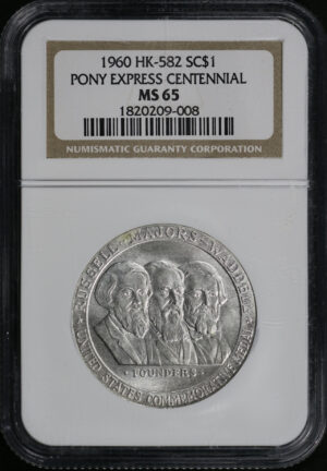 Obverse of this 1960 HK-582  Pony Express Centennial So-Called Dollar NGC MS-65