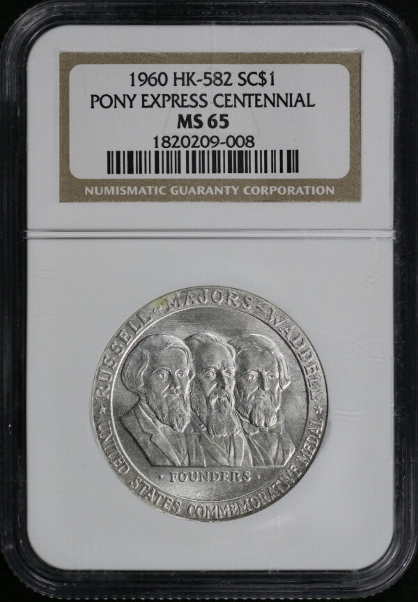 Obverse of this 1960 HK-582  Pony Express Centennial So-Called Dollar NGC MS-65