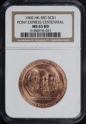 Obverse of this 1960 HK-583  Pony Express Centennial So-Called Dollar NGC MS-65 RD