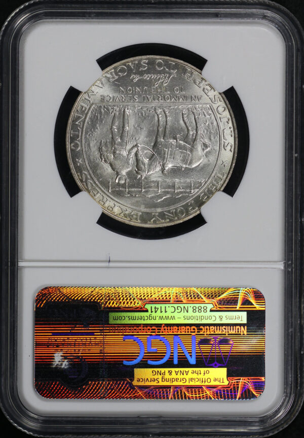 Reverse of this 1961 HK-588 Pony Express Termination So-Called Dollar NGC MS-67
