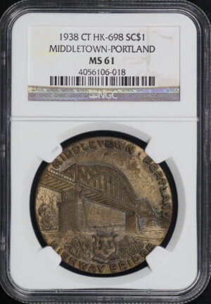 Obverse of this 1938 CT HK-698 Middletown Portland So-Called Dollar NGC MS-61