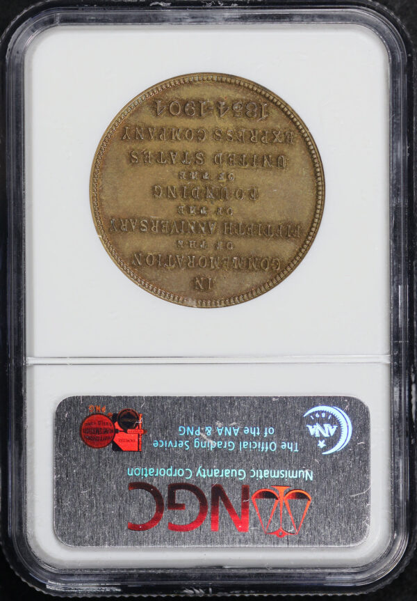 Reverse of this 1904 HK-735 U.S. Express Company 50th Anniversary So-Called Dollar NGC MS-62