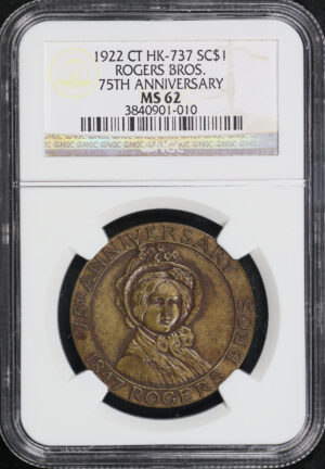 Obverse of this 1922 CT HK-737 Rogers Bros. 50th Anniversary So-Called Dollar NGC MS-62